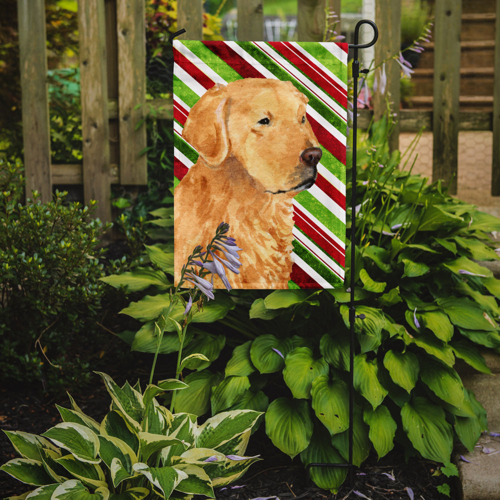 Golden Retriever Candy Cane Holiday Christmas Garden Flag Mailbox Decorative Yard Banner Outside Patio Artwork for Flower Beds, Garden Size, Multicolor