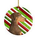 Doberman Candy Cane Holiday Christmas Ceramic Ornament Christmas Tree Hanging Decorations for Home Christmas Holiday, Party, Gift, 3 in, Multicolor