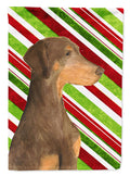 Doberman Candy Cane Holiday Christmas Garden Flag Mailbox Decorative Yard Banner Outside Patio Artwork for Flower Beds, Garden Size, Multicolor