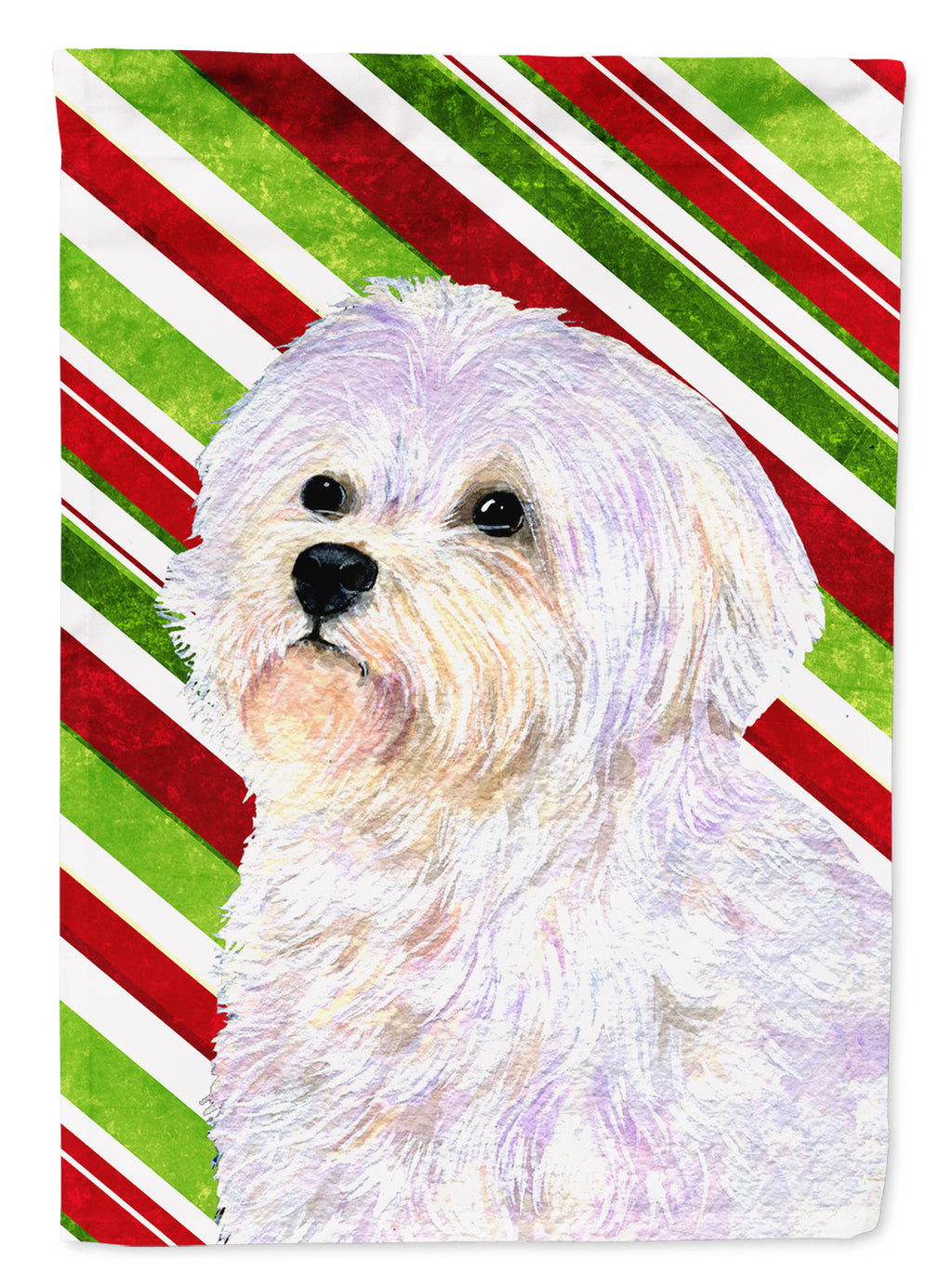 Maltese Candy Cane Holiday Christmas Garden Flag Mailbox Decorative Yard Banner Outside Patio Artwork for Flower Beds, Garden Size, Multicolor