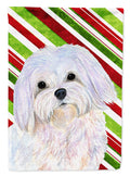 Maltese Candy Cane Holiday Christmas Garden Flag Mailbox Decorative Yard Banner Outside Patio Artwork for Flower Beds, Garden Size, Multicolor