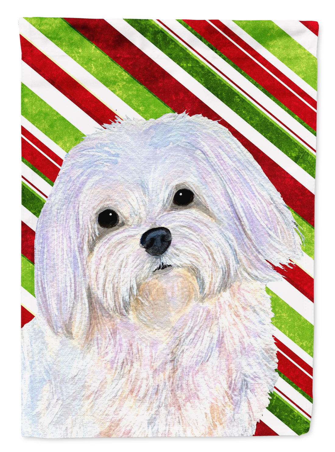 Maltese Candy Cane Holiday Christmas Garden Flag Mailbox Decorative Yard Banner Outside Patio Artwork for Flower Beds, Garden Size, Multicolor