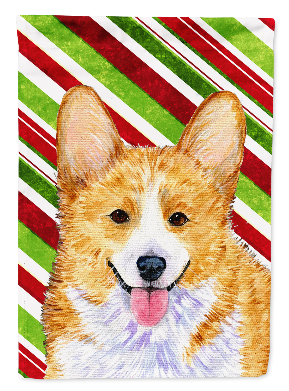 Corgi Candy Cane Holiday Christmas Garden Flag Mailbox Decorative Yard Banner Outside Patio Artwork for Flower Beds, Garden Size, Multicolor