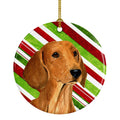 Dachshund Candy Cane Holiday Christmas Ceramic Ornament Christmas Tree Hanging Decorations for Home Christmas Holiday, Party, Gift, 3 in, Multicolor