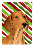 Dachshund Candy Cane Holiday Christmas Garden Flag Mailbox Decorative Yard Banner Outside Patio Artwork for Flower Beds, Garden Size, Multicolor