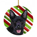 Australian Kelpie Candy Cane Holiday Christmas Ceramic Ornament Christmas Tree Hanging Decorations for Home Christmas Holiday, Party, Gift, 3 in, Multicolor