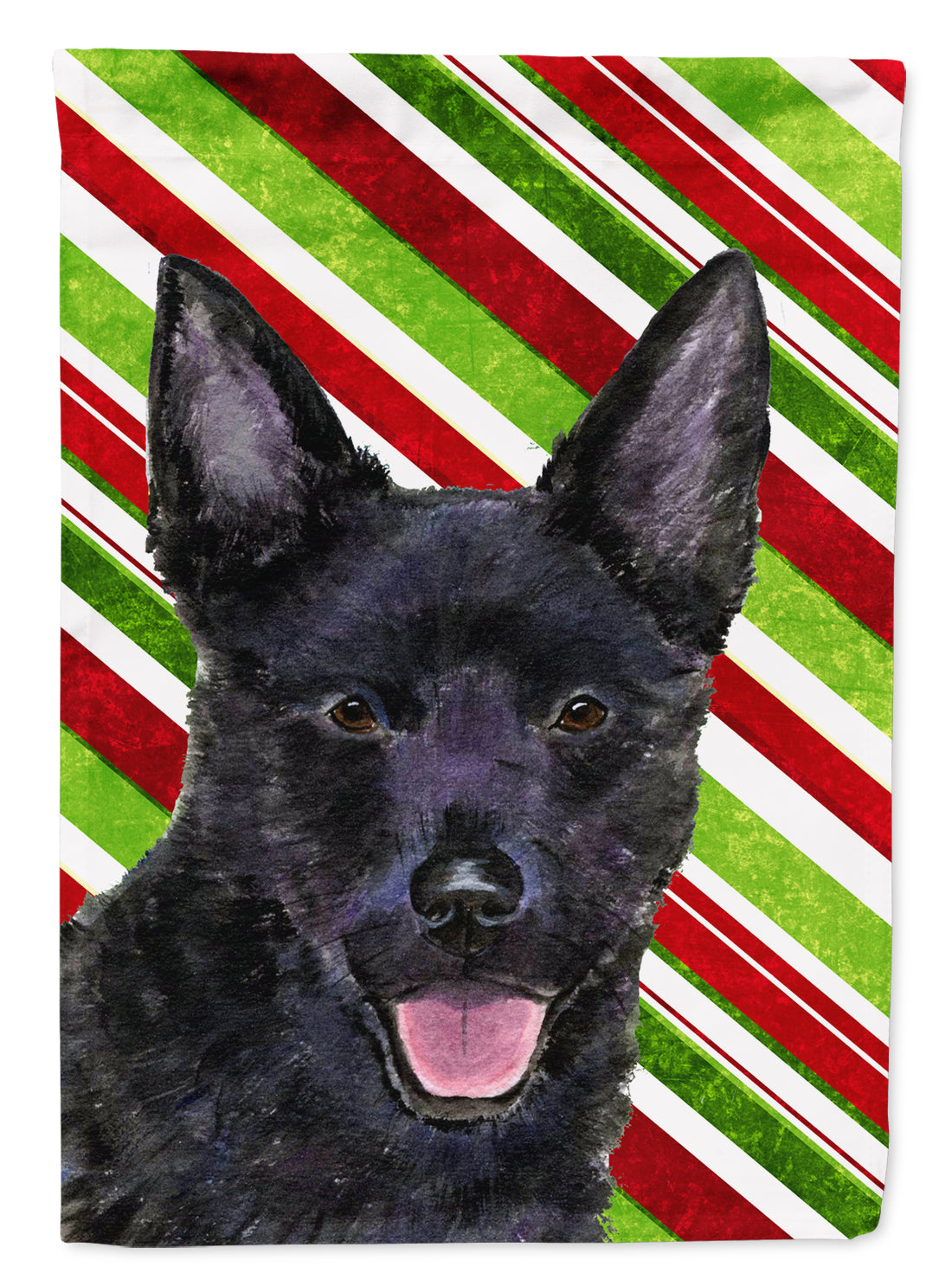 Australian Kelpie Candy Cane Holiday Christmas Garden Flag Mailbox Decorative Yard Banner Outside Patio Artwork for Flower Beds, Garden Size, Multicolor