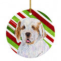 Clumber Spaniel Candy Cane Holiday Christmas Ceramic Ornament Christmas Tree Hanging Decorations for Home Christmas Holiday, Party, Gift, 3 in, Multicolor