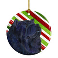 Chow Chow Candy Cane Holiday Christmas Ceramic Ornament Christmas Tree Hanging Decorations for Home Christmas Holiday, Party, Gift, 3 in, Multicolor