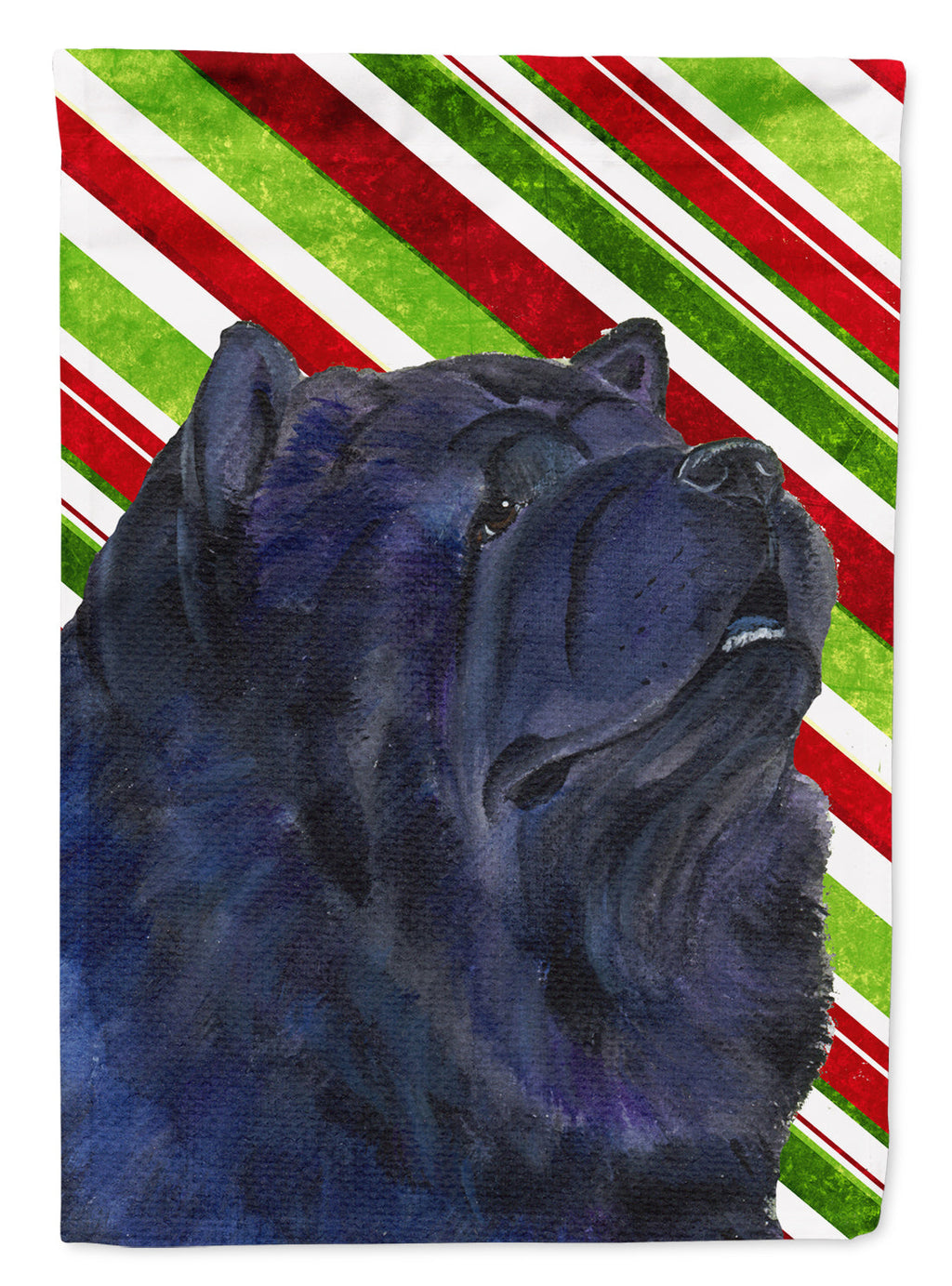 Chow Chow Candy Cane Holiday Christmas Garden Flag Mailbox Decorative Yard Banner Outside Patio Artwork for Flower Beds, Garden Size, Multicolor