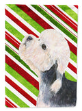 Dandie Dinmont Terrier Candy Cane Holiday Christmas Garden Flag Mailbox Decorative Yard Banner Outside Patio Artwork for Flower Beds, Garden Size, Multicolor