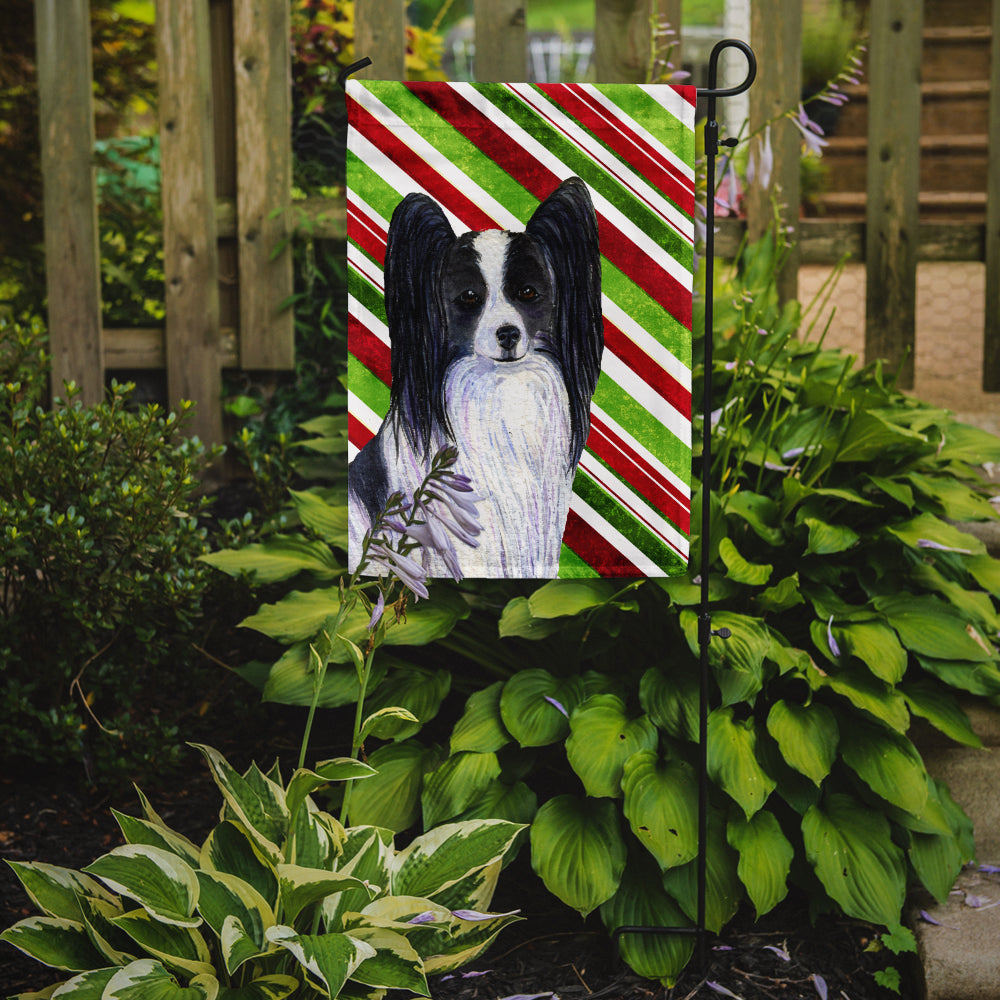 Papillon Candy Cane Holiday Christmas Garden Flag Mailbox Decorative Yard Banner Outside Patio Artwork for Flower Beds, Garden Size, Multicolor