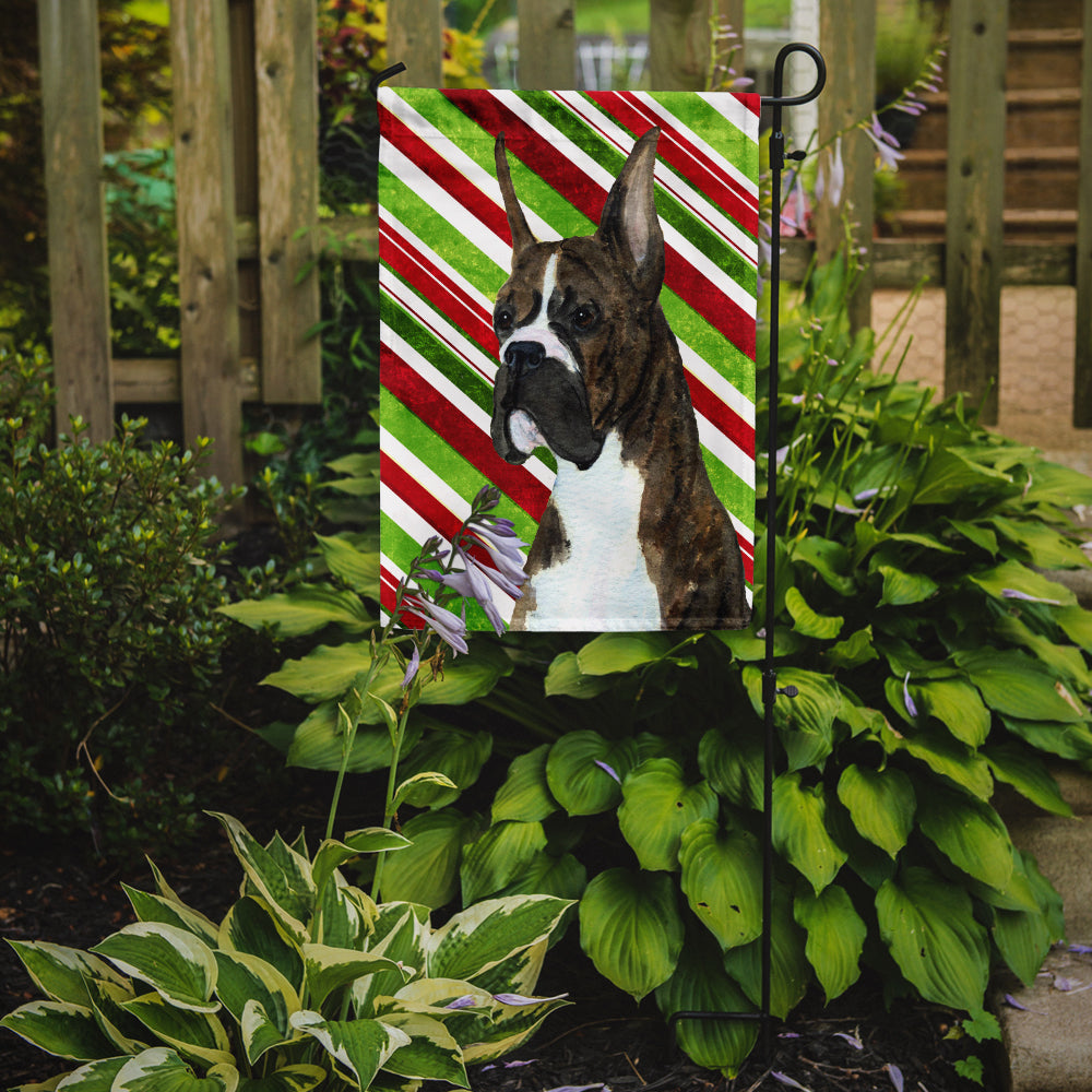 Boxer Candy Cane Holiday Christmas Garden Flag Mailbox Decorative Yard Banner Outside Patio Artwork for Flower Beds, Garden Size, Multicolor