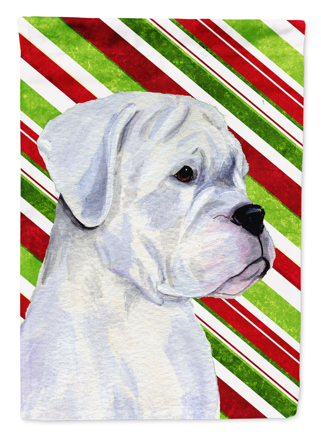 Boxer Candy Cane Holiday Christmas Garden Flag Mailbox Decorative Yard Banner Outside Patio Artwork for Flower Beds, Garden Size, Multicolor