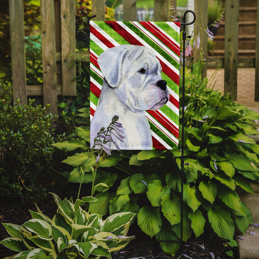 Boxer Candy Cane Holiday Christmas Garden Flag Mailbox Decorative Yard Banner Outside Patio Artwork for Flower Beds, Garden Size, Multicolor