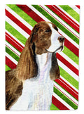 Springer Spaniel Candy Cane Holiday Christmas Garden Flag Mailbox Decorative Yard Banner Outside Patio Artwork for Flower Beds, Garden Size, Multicolor