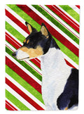 Basenji Candy Cane Holiday Christmas Garden Flag Mailbox Decorative Yard Banner Outside Patio Artwork for Flower Beds, Garden Size, Multicolor