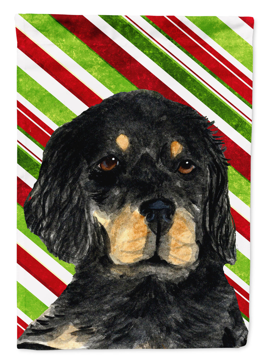 Gordon Setter Candy Cane Holiday Christmas Garden Flag Mailbox Decorative Yard Banner Outside Patio Artwork for Flower Beds, Garden Size, Multicolor