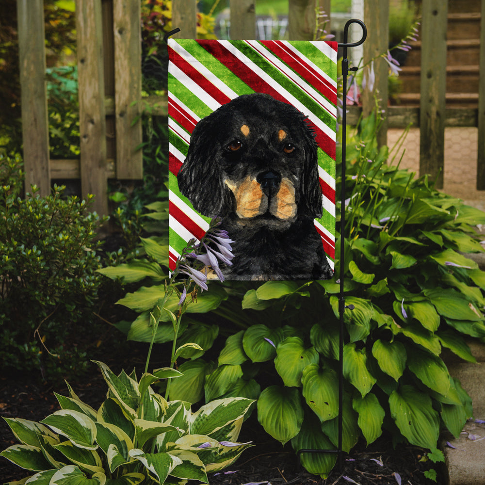 Gordon Setter Candy Cane Holiday Christmas Garden Flag Mailbox Decorative Yard Banner Outside Patio Artwork for Flower Beds, Garden Size, Multicolor