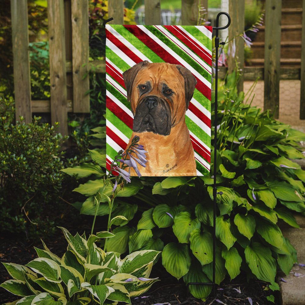 Bullmastiff Candy Cane Holiday Christmas Garden Flag Mailbox Decorative Yard Banner Outside Patio Artwork for Flower Beds, Garden Size, Multicolor