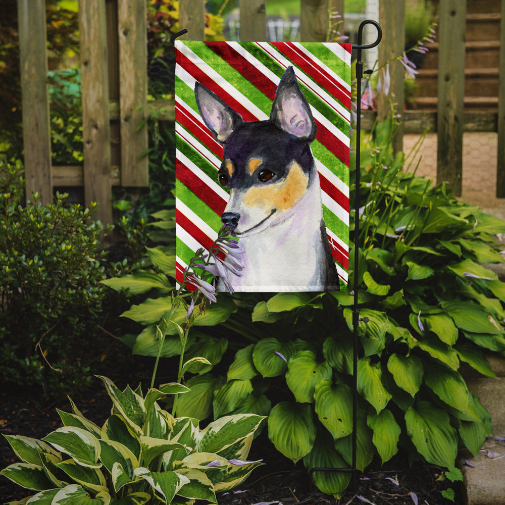 Chihuahua Candy Cane Holiday Christmas Garden Flag Mailbox Decorative Yard Banner Outside Patio Artwork for Flower Beds, Garden Size, Multicolor