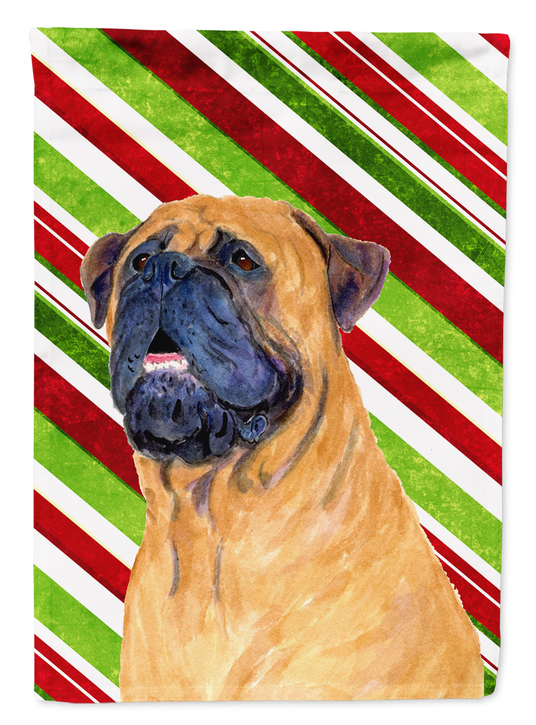 Mastiff Candy Cane Holiday Christmas Garden Flag Mailbox Decorative Yard Banner Outside Patio Artwork for Flower Beds, Garden Size, Multicolor
