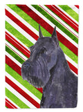 Schnauzer Candy Cane Holiday Christmas Garden Flag Mailbox Decorative Yard Banner Outside Patio Artwork for Flower Beds, Garden Size, Multicolor