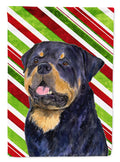 Rottweiler Candy Cane Holiday Christmas Garden Flag Mailbox Decorative Yard Banner Outside Patio Artwork for Flower Beds, Garden Size, Multicolor