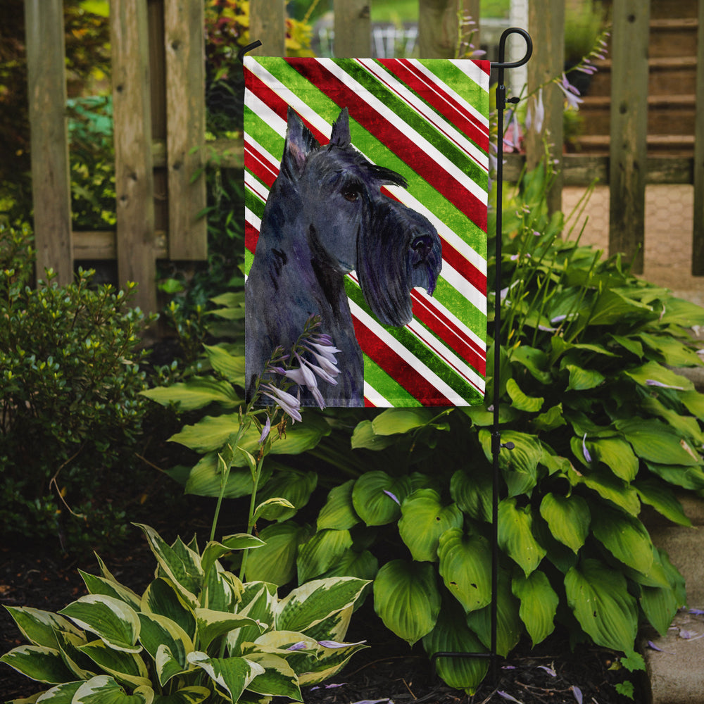 Scottish Terrier Candy Cane Holiday Christmas Garden Flag Mailbox Decorative Yard Banner Outside Patio Artwork for Flower Beds, Garden Size, Multicolor