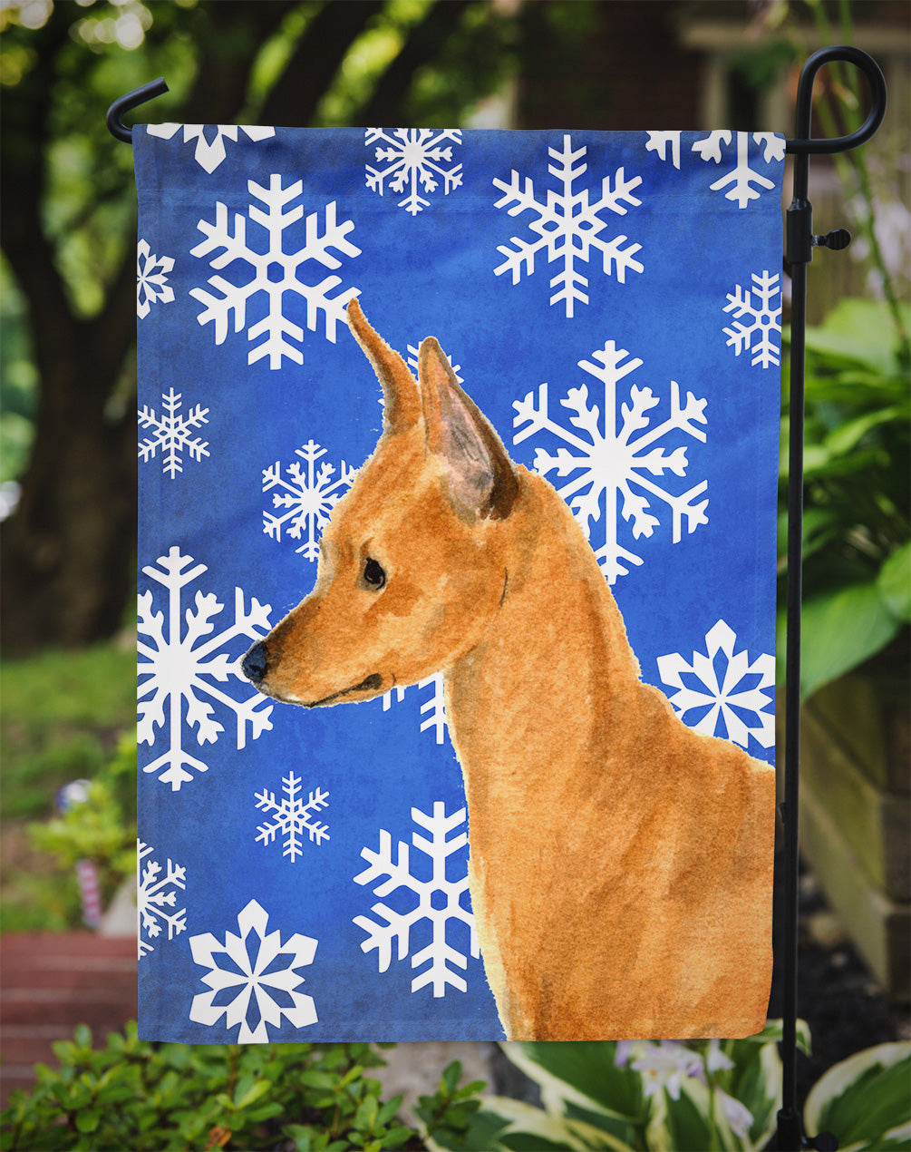Min Pin Winter Snowflakes Holiday Garden Flag Mailbox Decorative Yard Banner Outside Patio Artwork for Flower Beds, Garden Size, Multicolor