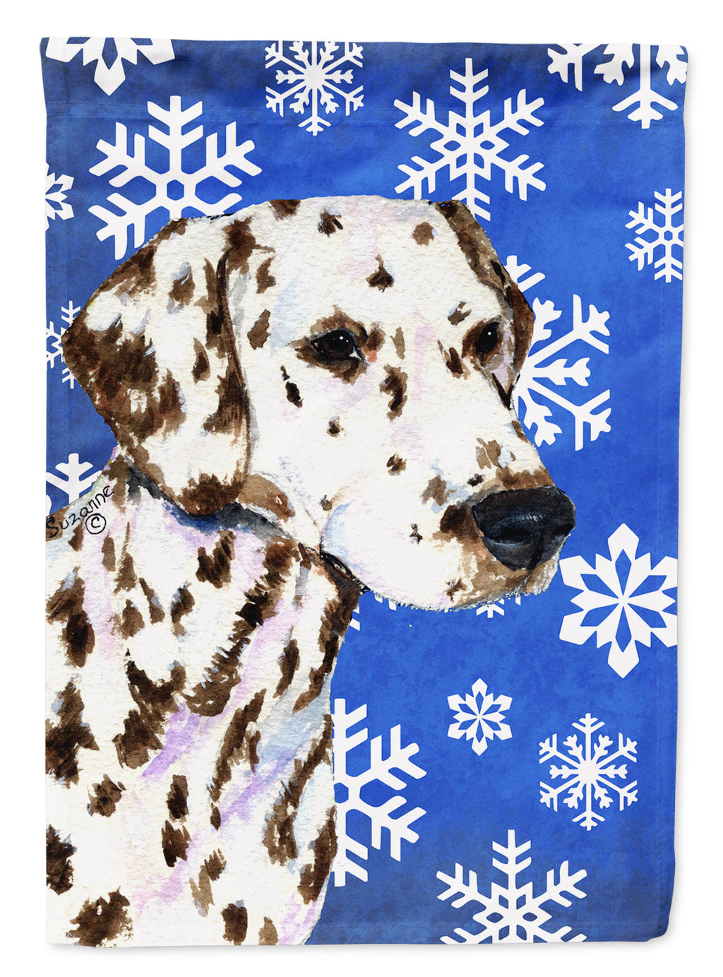 Dalmatian Winter Snowflakes Holiday Garden Flag Mailbox Decorative Yard Banner Outside Patio Artwork for Flower Beds, Garden Size, Multicolor