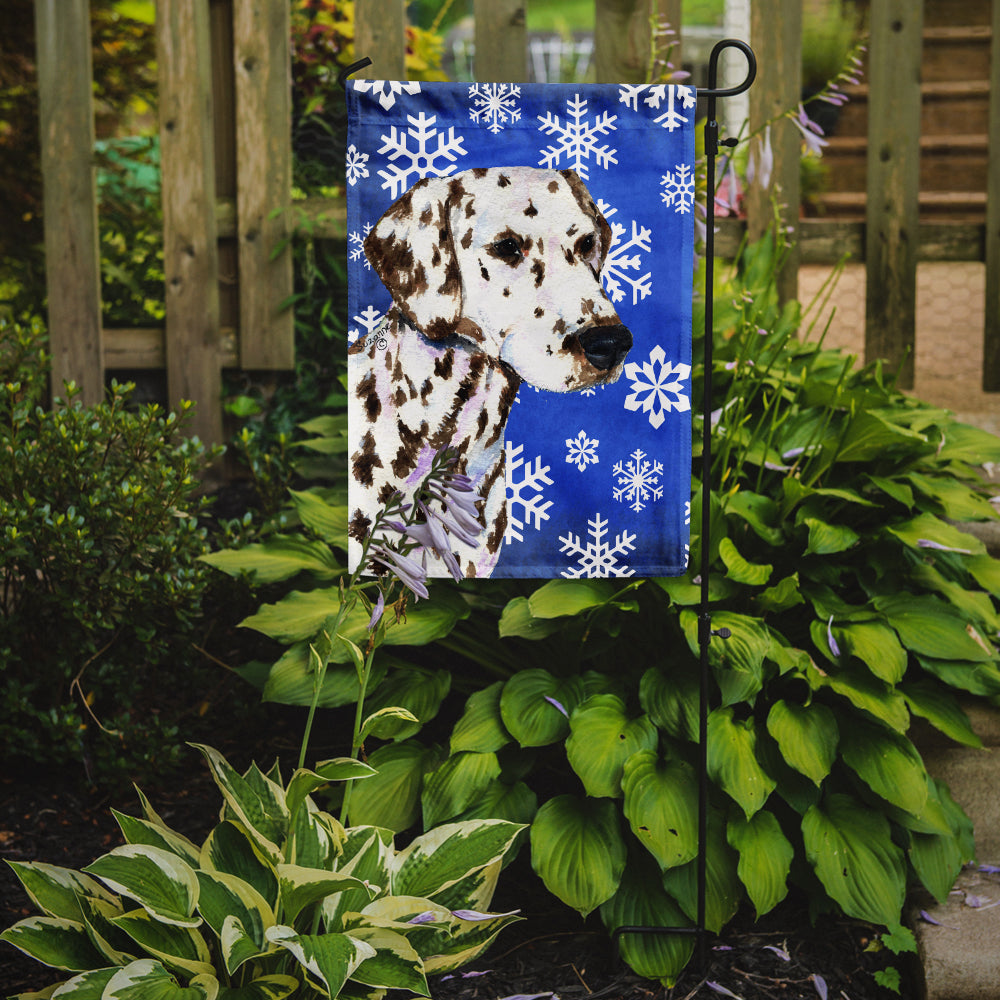Dalmatian Winter Snowflakes Holiday Garden Flag Mailbox Decorative Yard Banner Outside Patio Artwork for Flower Beds, Garden Size, Multicolor