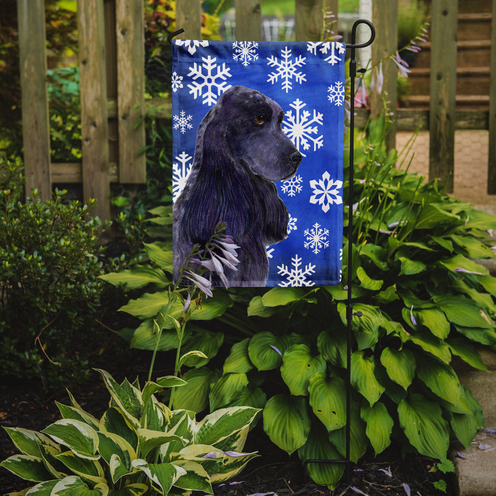 Cocker Spaniel Winter Snowflakes Holiday Garden Flag Mailbox Decorative Yard Banner Outside Patio Artwork for Flower Beds, Garden Size, Multicolor