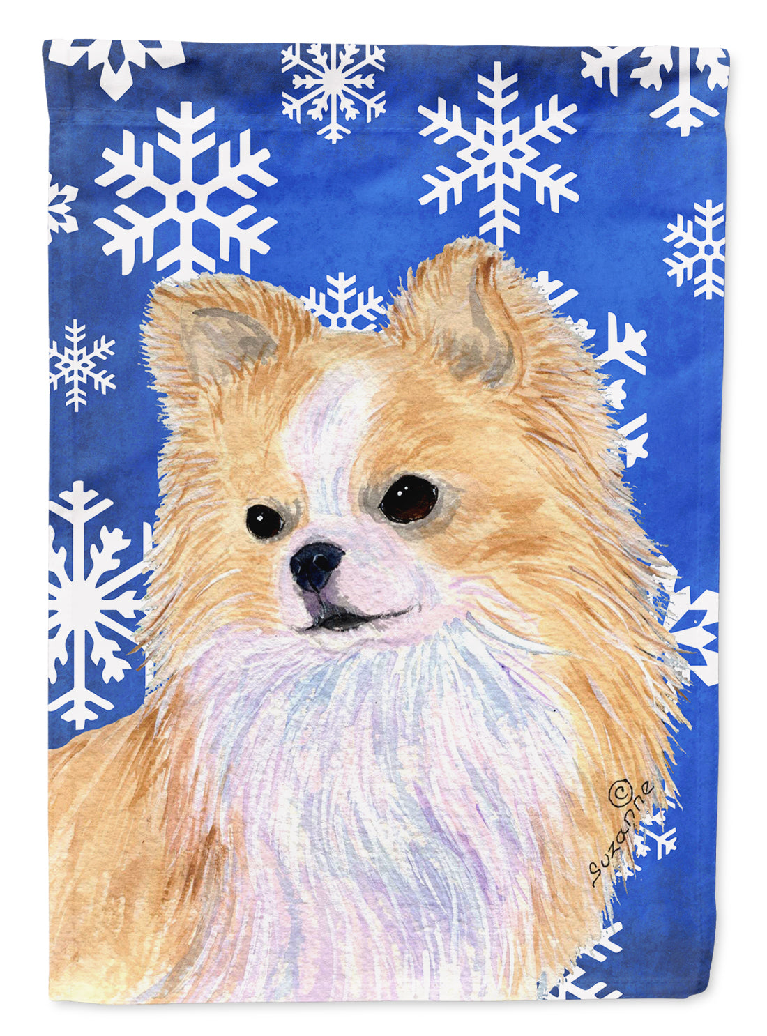 Chihuahua Winter Snowflakes Holiday Garden Flag Mailbox Decorative Yard Banner Outside Patio Artwork for Flower Beds, Garden Size, Multicolor