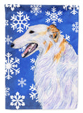 Borzoi Winter Snowflakes Holiday Garden Flag Mailbox Decorative Yard Banner Outside Patio Artwork for Flower Beds, Garden Size, Multicolor