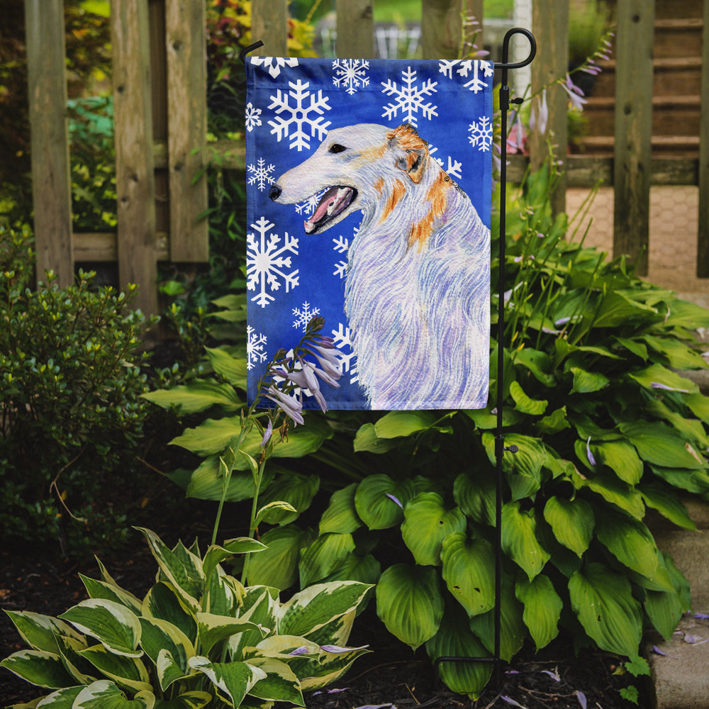 Borzoi Winter Snowflakes Holiday Garden Flag Mailbox Decorative Yard Banner Outside Patio Artwork for Flower Beds, Garden Size, Multicolor