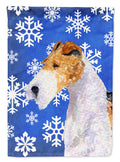 Fox Terrier Winter Snowflakes Holiday Garden Flag Mailbox Decorative Yard Banner Outside Patio Artwork for Flower Beds, Garden Size, Multicolor