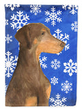 Doberman Winter Snowflakes Holiday Garden Flag Mailbox Decorative Yard Banner Outside Patio Artwork for Flower Beds, Garden Size, Multicolor