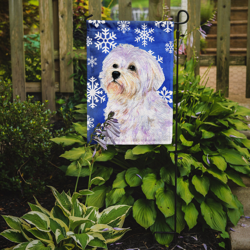 Maltese Winter Snowflakes Holiday Garden Flag Mailbox Decorative Yard Banner Outside Patio Artwork for Flower Beds, Garden Size, Multicolor