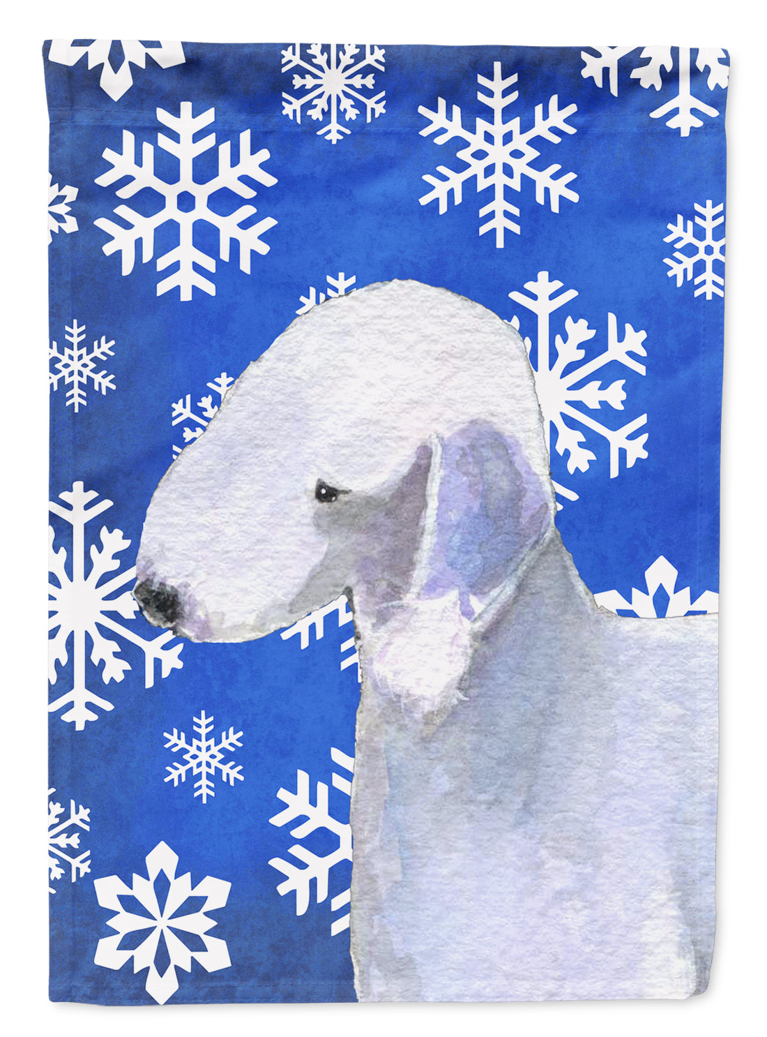 Bedlington Terrier Winter Snowflakes Holiday Garden Flag Mailbox Decorative Yard Banner Outside Patio Artwork for Flower Beds, Garden Size, Multicolor