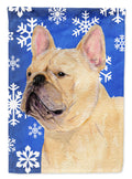 French Bulldog Winter Snowflakes Holiday Garden Flag Mailbox Decorative Yard Banner Outside Patio Artwork for Flower Beds, Garden Size, Multicolor