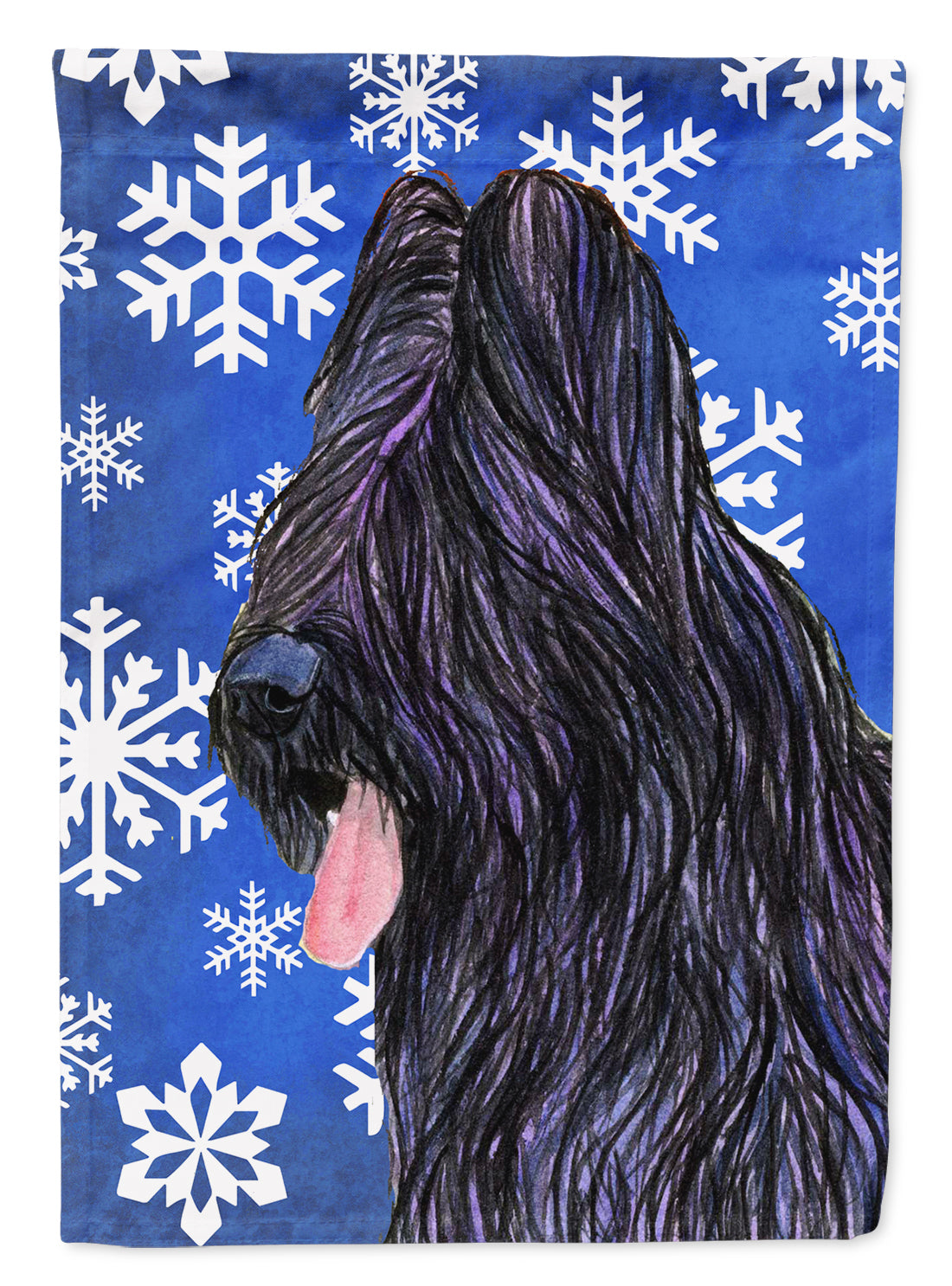 Briard Winter Snowflakes Holiday Garden Flag Mailbox Decorative Yard Banner Outside Patio Artwork for Flower Beds, Garden Size, Multicolor