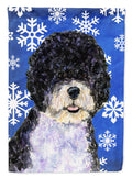 Portuguese Water Dog Winter Snowflakes Holiday Garden Flag Mailbox Decorative Yard Banner Outside Patio Artwork for Flower Beds, Garden Size, Multicolor