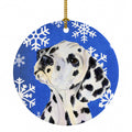 Dalmatian Winter Snowflakes Holiday Ceramic Ornament Christmas Tree Hanging Decorations for Home Christmas Holiday, Party, Gift, 3 in, Multicolor