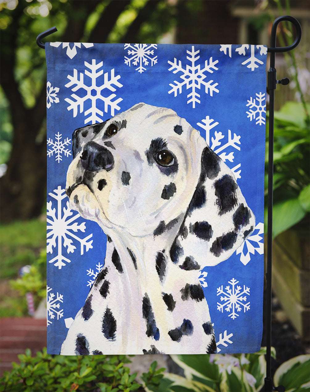 Dalmatian Winter Snowflakes Holiday Garden Flag Mailbox Decorative Yard Banner Outside Patio Artwork for Flower Beds, Garden Size, Multicolor