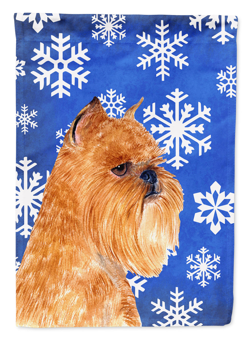 Brussels Griffon Winter Snowflakes Holiday Garden Flag Mailbox Decorative Yard Banner Outside Patio Artwork for Flower Beds, Garden Size, Multicolor