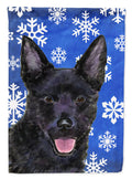 Australian Kelpie Winter Snowflakes Holiday Garden Flag Mailbox Decorative Yard Banner Outside Patio Artwork for Flower Beds, Garden Size, Multicolor