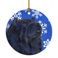 Chow Chow Winter Snowflakes Holiday Ceramic Ornament Christmas Tree Hanging Decorations for Home Christmas Holiday, Party, Gift, 3 in, Multicolor