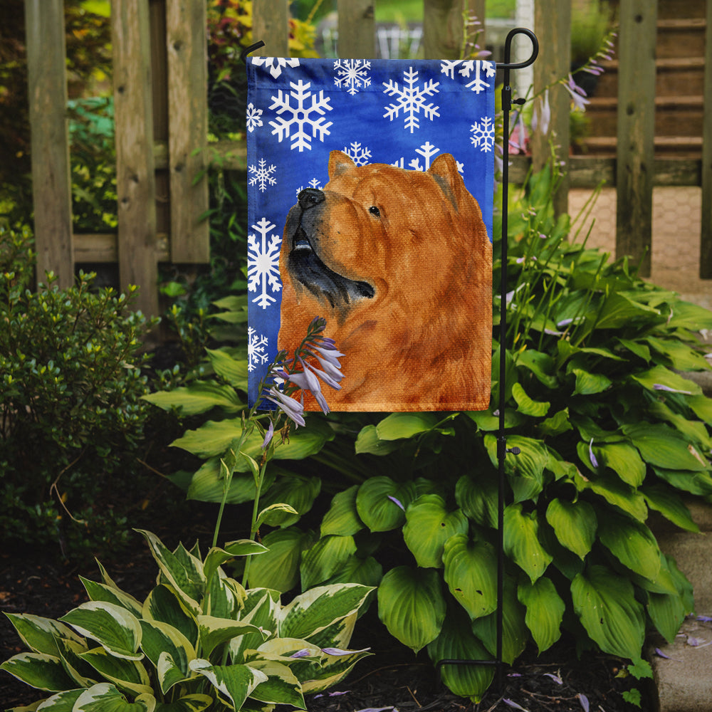 Chow Chow Winter Snowflakes Holiday Garden Flag Mailbox Decorative Yard Banner Outside Patio Artwork for Flower Beds, Garden Size, Multicolor