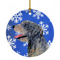 Irish Wolfhound Winter Snowflakes Holiday Ceramic Ornament Christmas Tree Hanging Decorations for Home Christmas Holiday, Party, Gift, 3 in, Multicolor